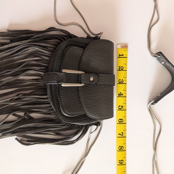 Fringe Mini Bag - Grey -Crossbody. - Picture 3 of 11